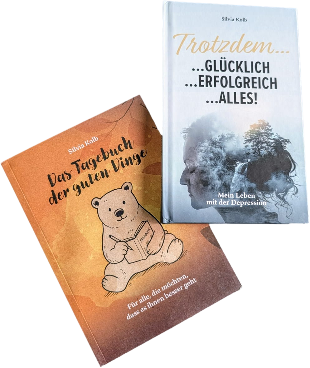Depression Selbsthilfe Burnout Tagebuch der guten Dinge Dankbarkeit Achtsamkeit Betroffene Angehörige Trotzdem glücklich erfolgreich alles mein Leben mit der Depression Silvia Kolb Buch Bücherliebe Ratgeber mentale Gesundheit mental health Listen Werkzeugkoffer Tools Werkzeuge Diagnose Krankheit Therapie Therapeut Trauma Ablenkung Schuld lesen Unterstützung Anzeichen Symptome wer oder was tut mir gut Vorsorge Altersdepression PTBS Posttraumatische Belastungsstörung depressive Verstimmung Hilfe Journal Glück Erfolg success happy life glückliches Leben